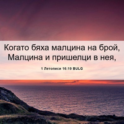 Picture 06 - 1 Летописи 16:19 BULG - Когато бяха малцина на - Bible Verse Picture
