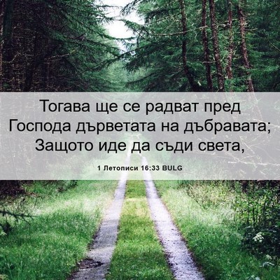 Picture 06 - 1 Летописи 16:33 BULG - Тогава ще се радват пред - Bible Verse Picture