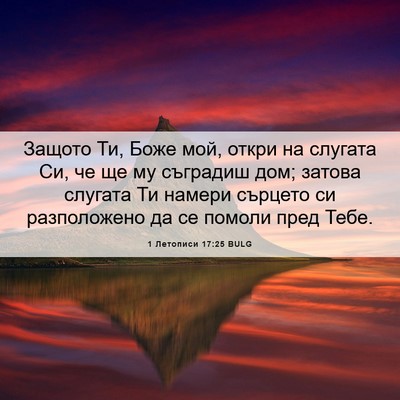 Picture 06 - 1 Летописи 17:25 BULG - Защото Ти, Боже мой, откри - Bible Verse Picture