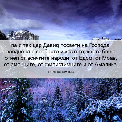 Picture 06 - 1 Летописи 18:11 BULG - па и тях цар Давид посвети - Bible Verse Picture