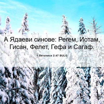 Picture 06 - 1 Летописи 2:47 BULG - А Ядаеви синове: Регем, - Bible Verse Picture