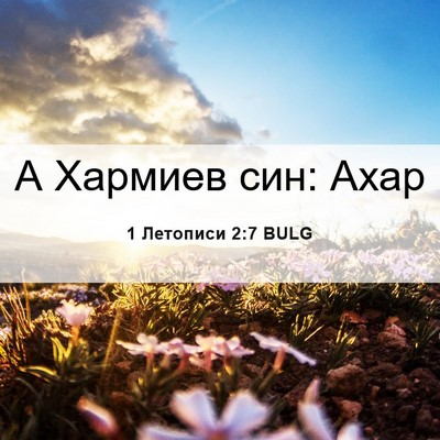 Picture 06 - 1 Летописи 2:7 BULG - А Хармиев син: - Bible Verse Picture