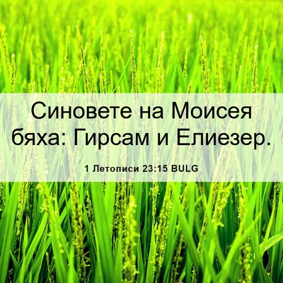 Picture 06 - 1 Летописи 23:15 BULG - Синовете на Моисея бяха: - Bible Verse Picture