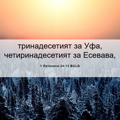 Picture 06 - 1 Летописи 24:13 BULG - тринадесетият за Уфа, - Bible Verse Picture