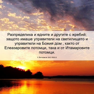 Picture 06 - 1 Летописи 24:5 BULG - Разпределиха и едните и - Bible Verse Picture