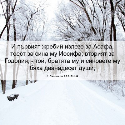 Picture 06 - 1 Летописи 25:9 BULG - И първият жребий излезе за - Bible Verse Picture