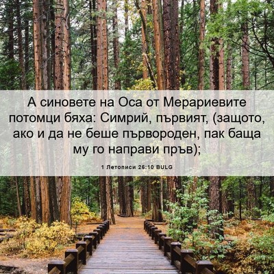 Picture 06 - 1 Летописи 26:10 BULG - А синовете на Оса от - Bible Verse Picture