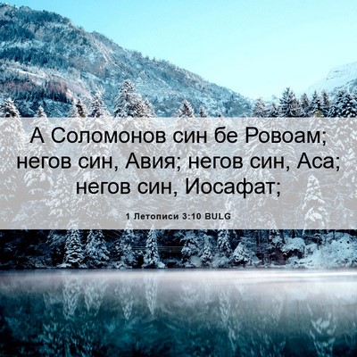 Picture 06 - 1 Летописи 3:10 BULG - А Соломонов син бе Ровоам; - Bible Verse Picture