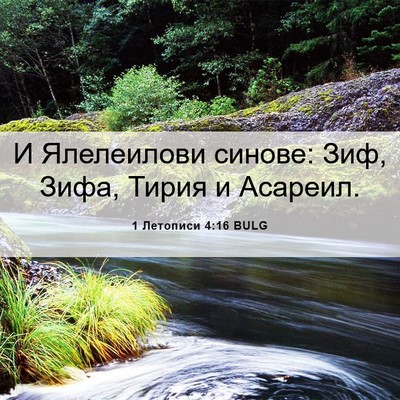 Picture 06 - 1 Летописи 4:16 BULG - И Ялелеилови синове: Зиф, - Bible Verse Picture