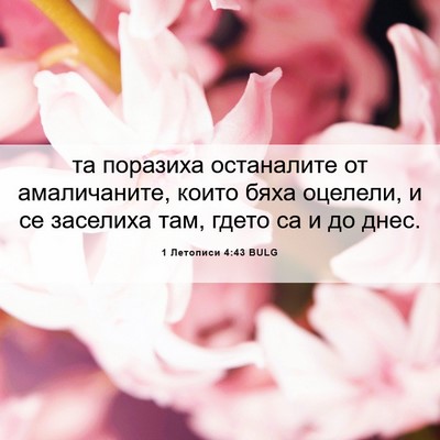 Picture 06 - 1 Летописи 4:43 BULG - та поразиха останалите от - Bible Verse Picture