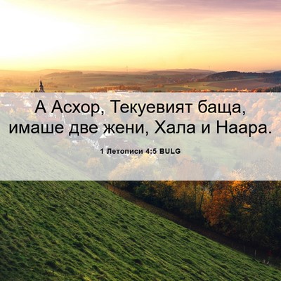 Picture 06 - 1 Летописи 4:5 BULG - А Асхор, Текуевият баща, - Bible Verse Picture