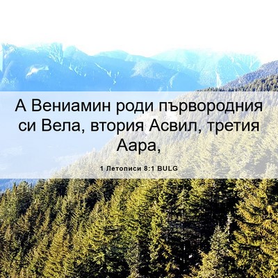 Picture 06 - 1 Летописи 8:1 BULG - А Вениамин роди - Bible Verse Picture