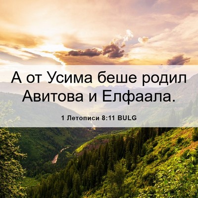 Picture 06 - 1 Летописи 8:11 BULG - А от Усима беше родил - Bible Verse Picture