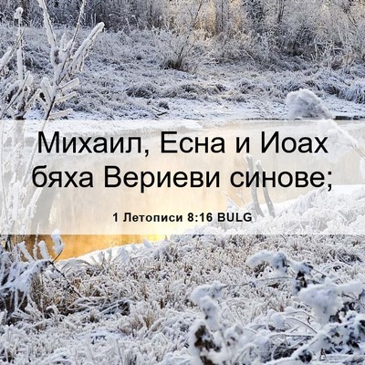 Picture 06 - 1 Летописи 8:16 BULG - Михаил, Есна и Иоах бяха - Bible Verse Picture