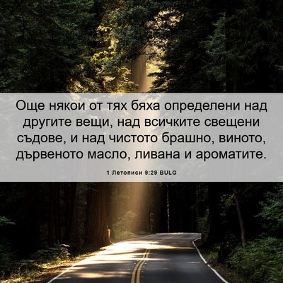 Picture 06 - 1 Летописи 9:29 BULG - Още някои от тях бяха - Bible Verse Picture