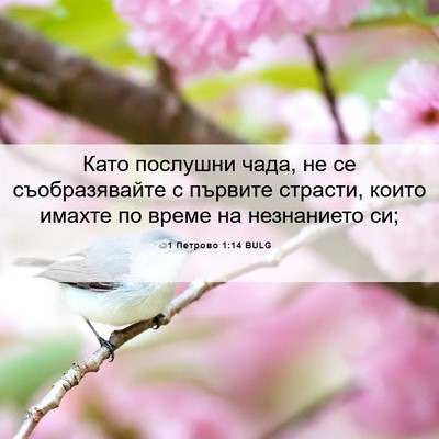 Picture 06 - 1 Петрово 1:14 BULG - Като послушни чада, не се - Bible Verse Picture