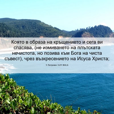 Picture 06 - 1 Петрово 3:21 BULG - Която в образа на - Bible Verse Picture