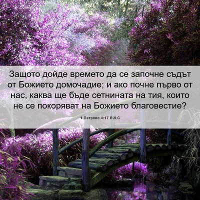 Picture 06 - 1 Петрово 4:17 BULG - Защото дойде времето да се - Bible Verse Picture