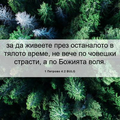 Picture 06 - 1 Петрово 4:2 BULG - за да живеете през - Bible Verse Picture