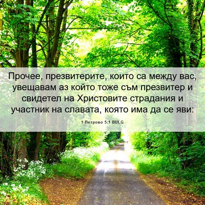 Picture 06 - 1 Петрово 5:1 BULG - Прочее, презвитерите, - Bible Verse Picture