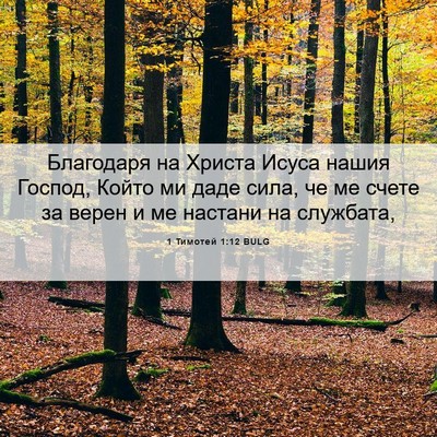 Picture 06 - 1 Тимотей 1:12 BULG - Благодаря на Христа Исуса - Bible Verse Picture