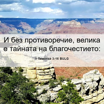 Picture 06 - 1 Тимотей 3:16 BULG - И без противоречие, велика - Bible Verse Picture