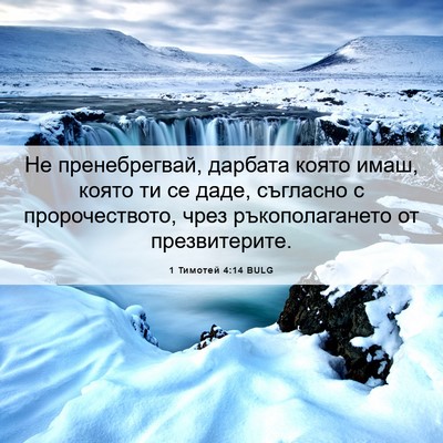 Picture 06 - 1 Тимотей 4:14 BULG - Не пренебрегвай, дарбата - Bible Verse Picture