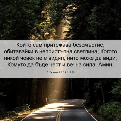 Picture 06 - 1 Тимотей 6:16 BULG - Който сам притежава - Bible Verse Picture