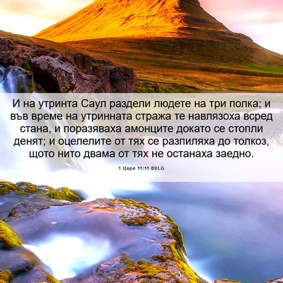 Picture 06 - 1 Царе 11:11 BULG - И на утринта Саул раздели - Bible Verse Picture