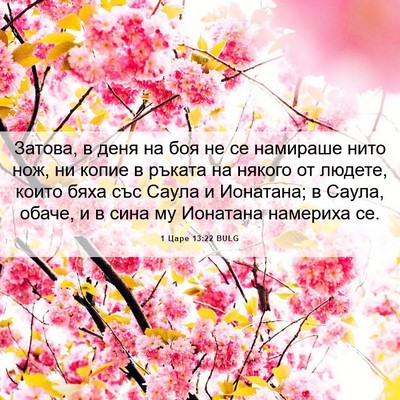Picture 06 - 1 Царе 13:22 BULG - Затова, в деня на боя не се - Bible Verse Picture