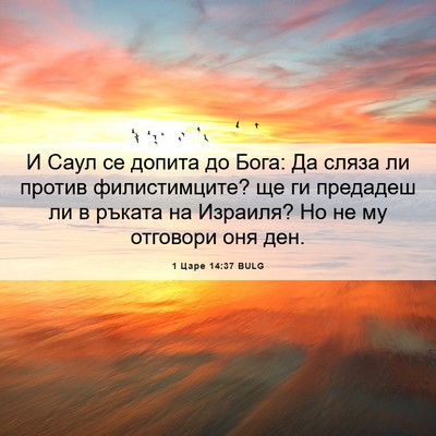 Picture 06 - 1 Царе 14:37 BULG - И Саул се допита до Бога: Да - Bible Verse Picture