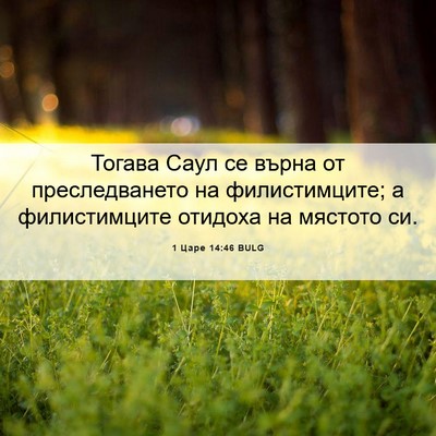 Picture 06 - 1 Царе 14:46 BULG - Тогава Саул се върна от - Bible Verse Picture