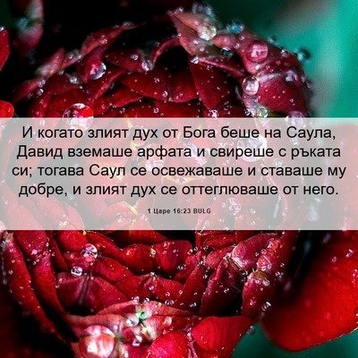 Picture 06 - 1 Царе 16:23 BULG - И когато злият дух от Бога - Bible Verse Picture