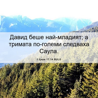 Picture 06 - 1 Царе 17:14 BULG - Давид беше най-младият; а - Bible Verse Picture