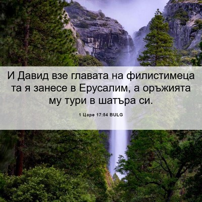 Picture 06 - 1 Царе 17:54 BULG - И Давид взе главата на - Bible Verse Picture