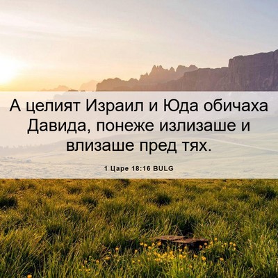 Picture 06 - 1 Царе 18:16 BULG - А целият Израил и Юда - Bible Verse Picture