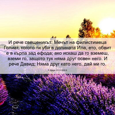 Picture 06 - 1 Царе 21:9 BULG - И рече свещеникът: Мечът на - Bible Verse Picture