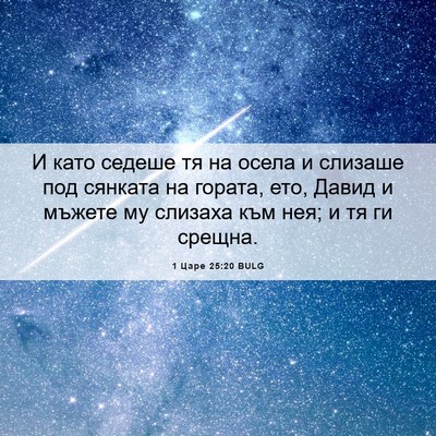 Picture 06 - 1 Царе 25:20 BULG - И като седеше тя на осела и - Bible Verse Picture