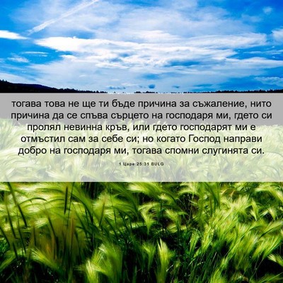 Picture 06 - 1 Царе 25:31 BULG - тогава това не ще ти бъде - Bible Verse Picture