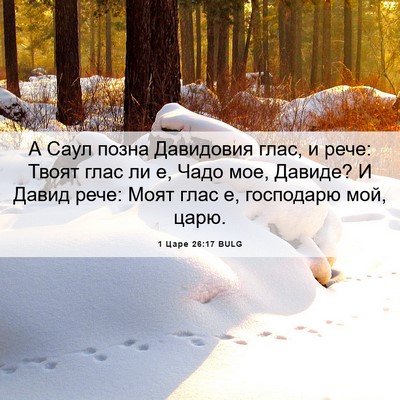 Picture 06 - 1 Царе 26:17 BULG - А Саул позна Давидовия - Bible Verse Picture