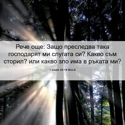 Picture 06 - 1 Царе 26:18 BULG - Рече още: Защо преследва - Bible Verse Picture