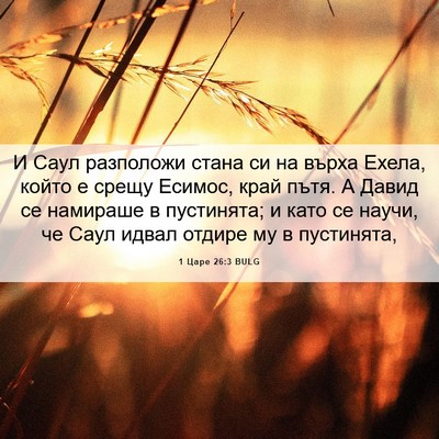 Picture 06 - 1 Царе 26:3 BULG - И Саул разположи стана си - Bible Verse Picture