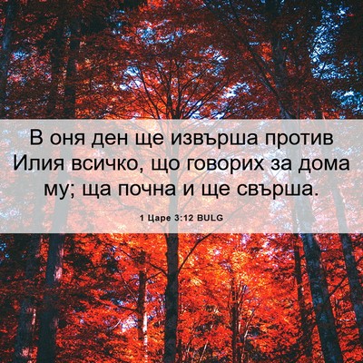 Picture 06 - 1 Царе 3:12 BULG - В оня ден ще извърша против - Bible Verse Picture