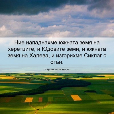 Picture 06 - 1 Царе 30:14 BULG - Ние нападнахме южната земя - Bible Verse Picture