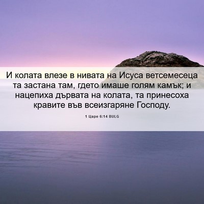 Picture 06 - 1 Царе 6:14 BULG - И колата влезе в нивата на - Bible Verse Picture