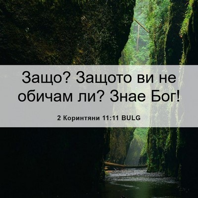 Picture 06 - 2 Коринтяни 11:11 BULG - Защо? Защото ви не обичам - Bible Verse Picture