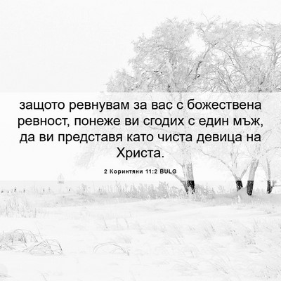 Picture 06 - 2 Коринтяни 11:2 BULG - защото ревнувам за вас с - Bible Verse Picture