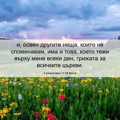 Picture 06 - 2 Коринтяни 11:28 BULG - и, освен другите неща, - Bible Verse Picture