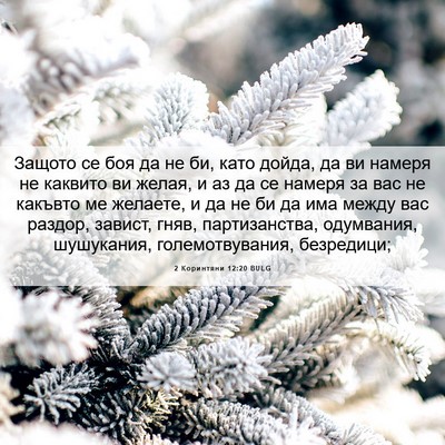 Picture 06 - 2 Коринтяни 12:20 BULG - Защото се боя да не би, като - Bible Verse Picture