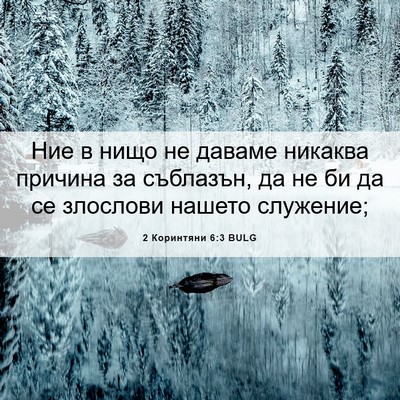 Picture 06 - 2 Коринтяни 6:3 BULG - Ние в нищо не даваме - Bible Verse Picture